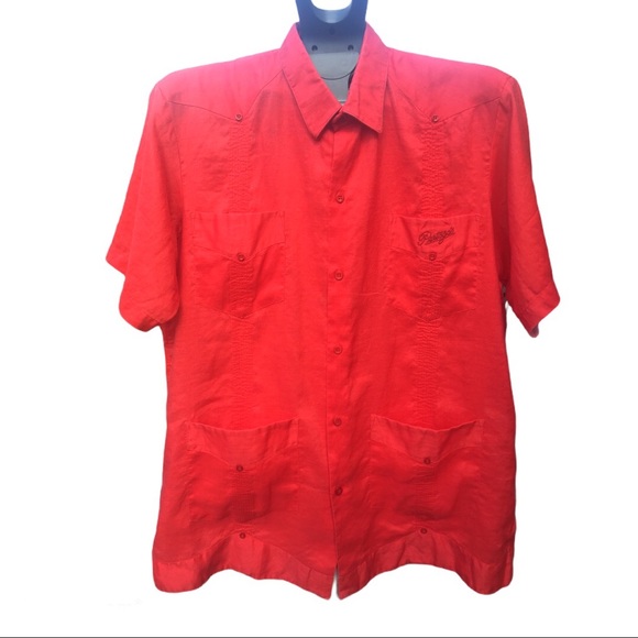 Blasseh Other - Blasseh Mens Red/Coral Casual Dress Shirt